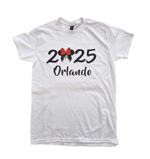 2025 Orlando White Minnie Bow & Castle T-shirt