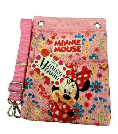 Minnie Mouse Floral Print 2 Zipper Passport Bag