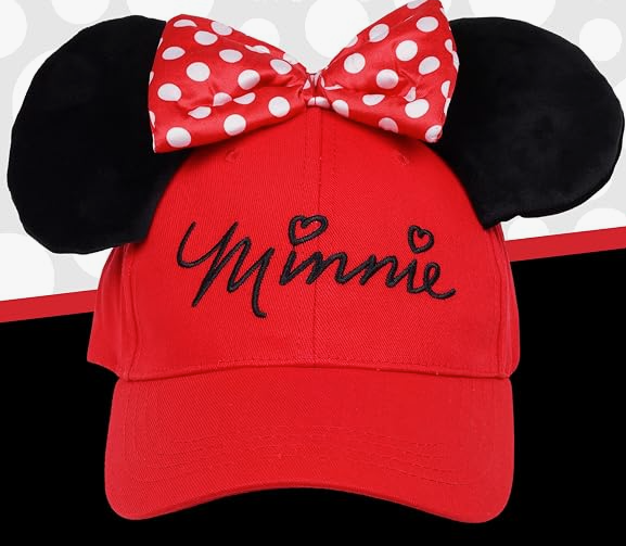 Minnie Mouse 3D Ears Hat w/Polka Dot Bow - Red