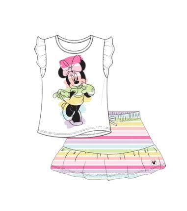 Minnie Mouse Baby Girls 2Pc Skort Set White