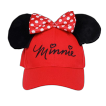 Minnie Mouse 3D Ears Hat w/Polka Dot Bow - Red