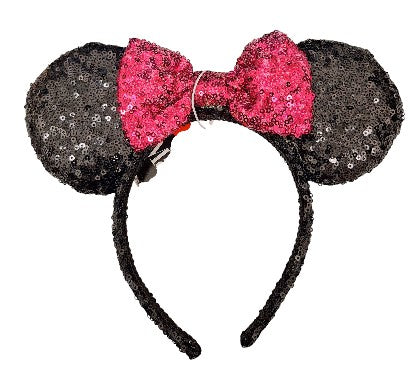 Minnie Ears Sequin with Pink Bow
