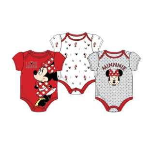 Disney Love Minnie Baby Girls 3Pk Bodysuits