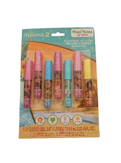 Disney Moana 7 Pack Lip Gloss On Card