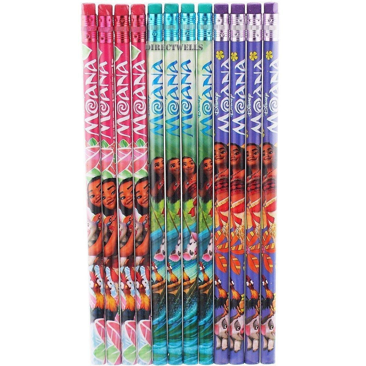 Moana Character Authentic Licensed 24 Wood Pencils Pack