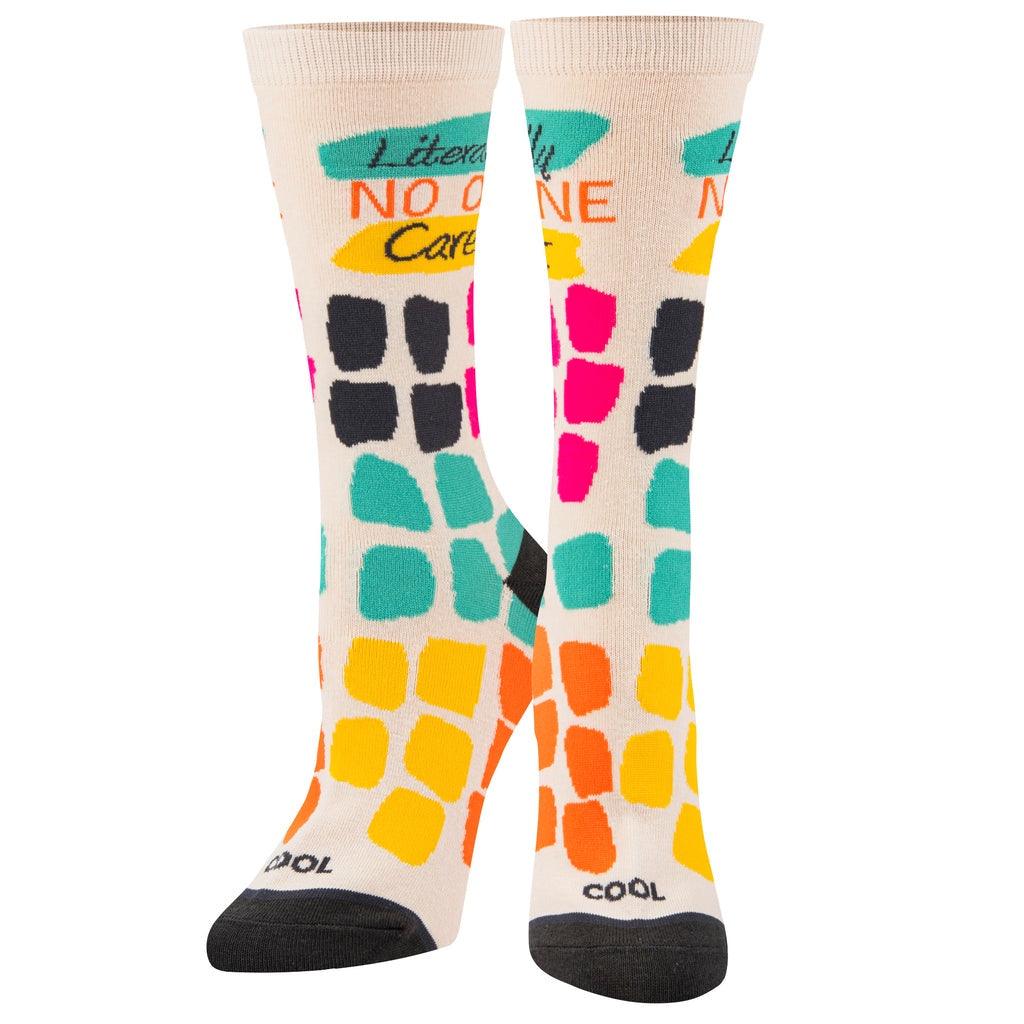 No One Cares - Cool Socks Womens Crew Folded