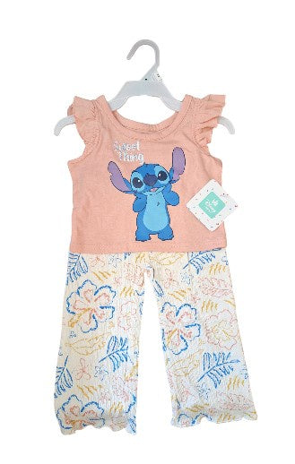 Disney Stitch Baby 2Pc Pant Set Orange