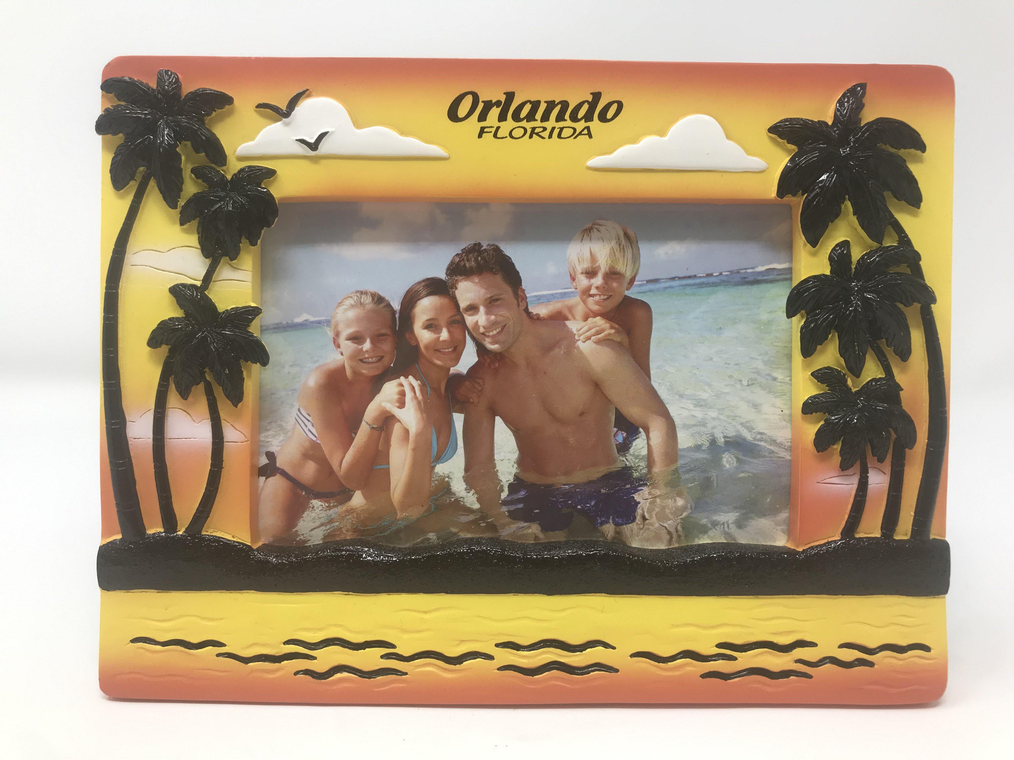 Orange Sunset Ceramic Photo Frame 4x6"