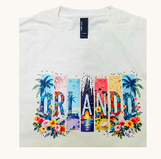 Orlando Botanical Dreamscape Vertical Letters White Shirt