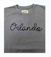 Orlando Black Rope Letters Unisex Crew Neck Sweatshirt
