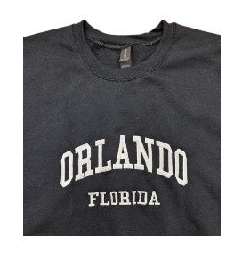 Orlando Fl Embroidery Sweatshirt Black
