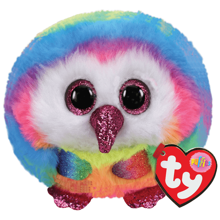 Owen Multicolor Owl Ty Puffies Collection
