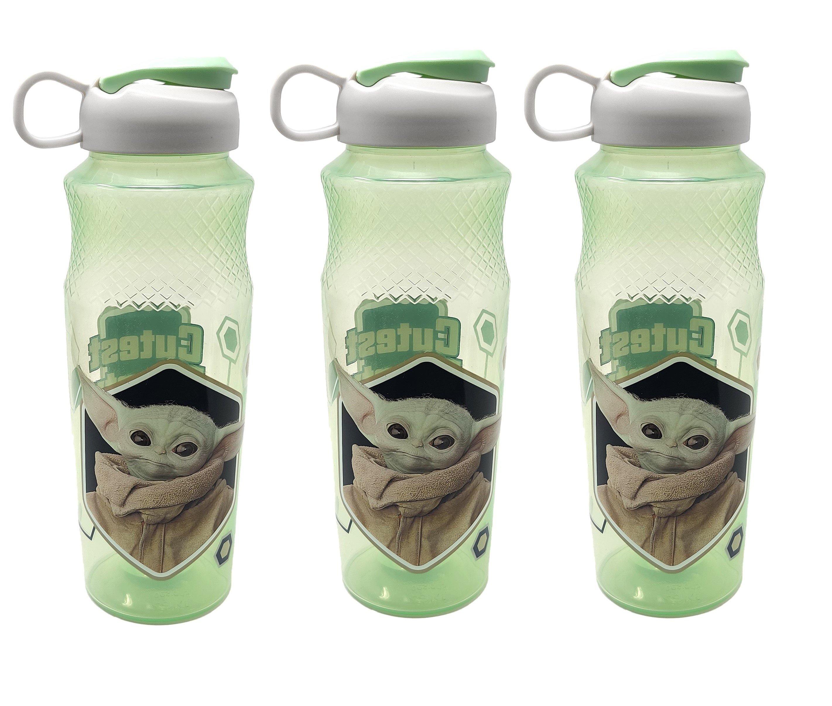 [PACK OF 3] Star Wars Mandalorian Child Baby Yoda "Cutest Bounty in The Galaxy" Water Bottle