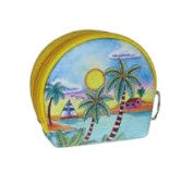 Blue Palm 3.5"x4" Vinyl Purse