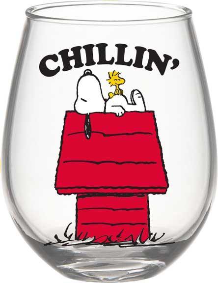 Peanuts Snoopy Woodstock Chillin Wine Glass - 20 oz