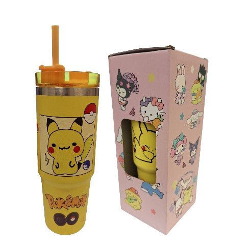 Pokémon Go Yellow Tumbler 30oz w/ Straw in Box