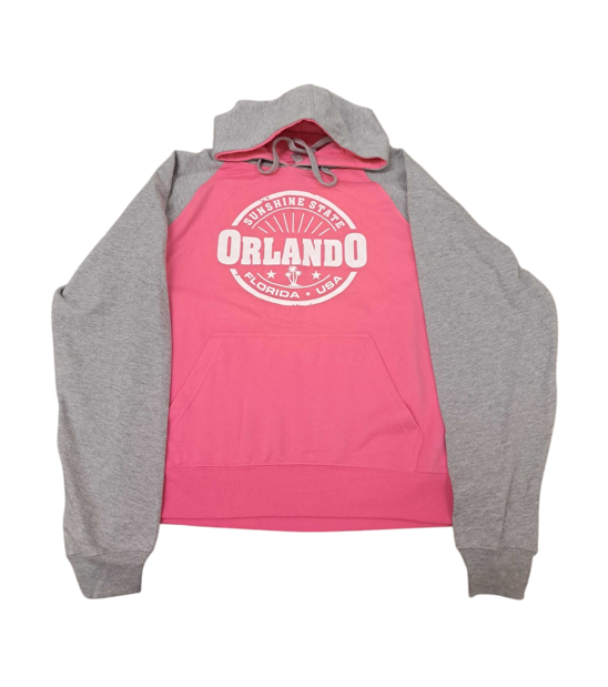 Sunshine State Orlando FL Pullover Hoodie Pink/Grey