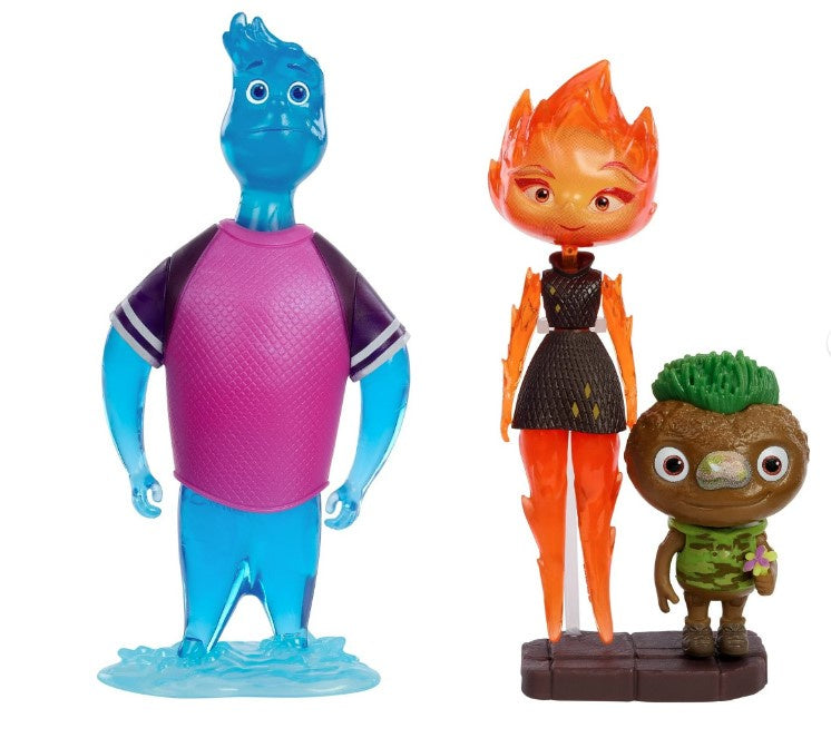 Pixar Elemental Action Figure 3 Packs Authentic Posable Movie Toys