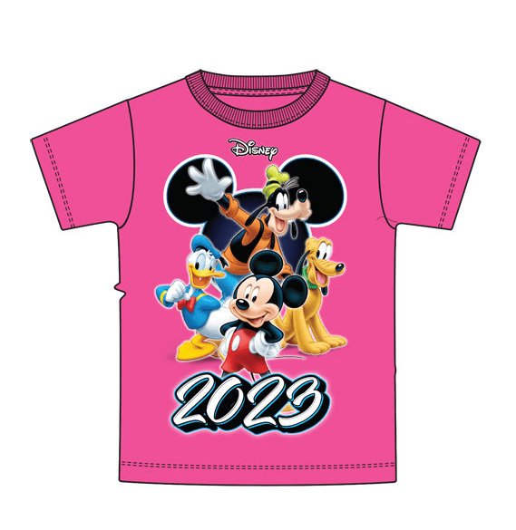 Plus size 2023 Disney Mickey and Friends Unisex Tee Cyber Pink