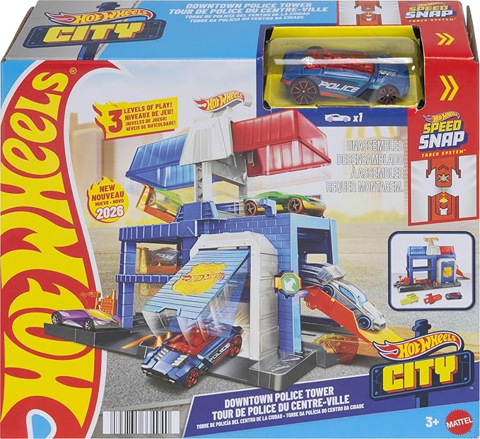 Hot Wheels City Downtown Police Tower Play Set