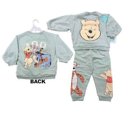 Pooh ''Welcome to 100'' 2 Pc Toddler Fleece Set Light Green