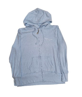 Hacci Full Zipper Hoodie Powder Blue