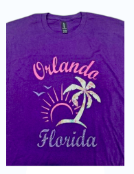 Orlando Florida Purple  Palm Tree T-shirt