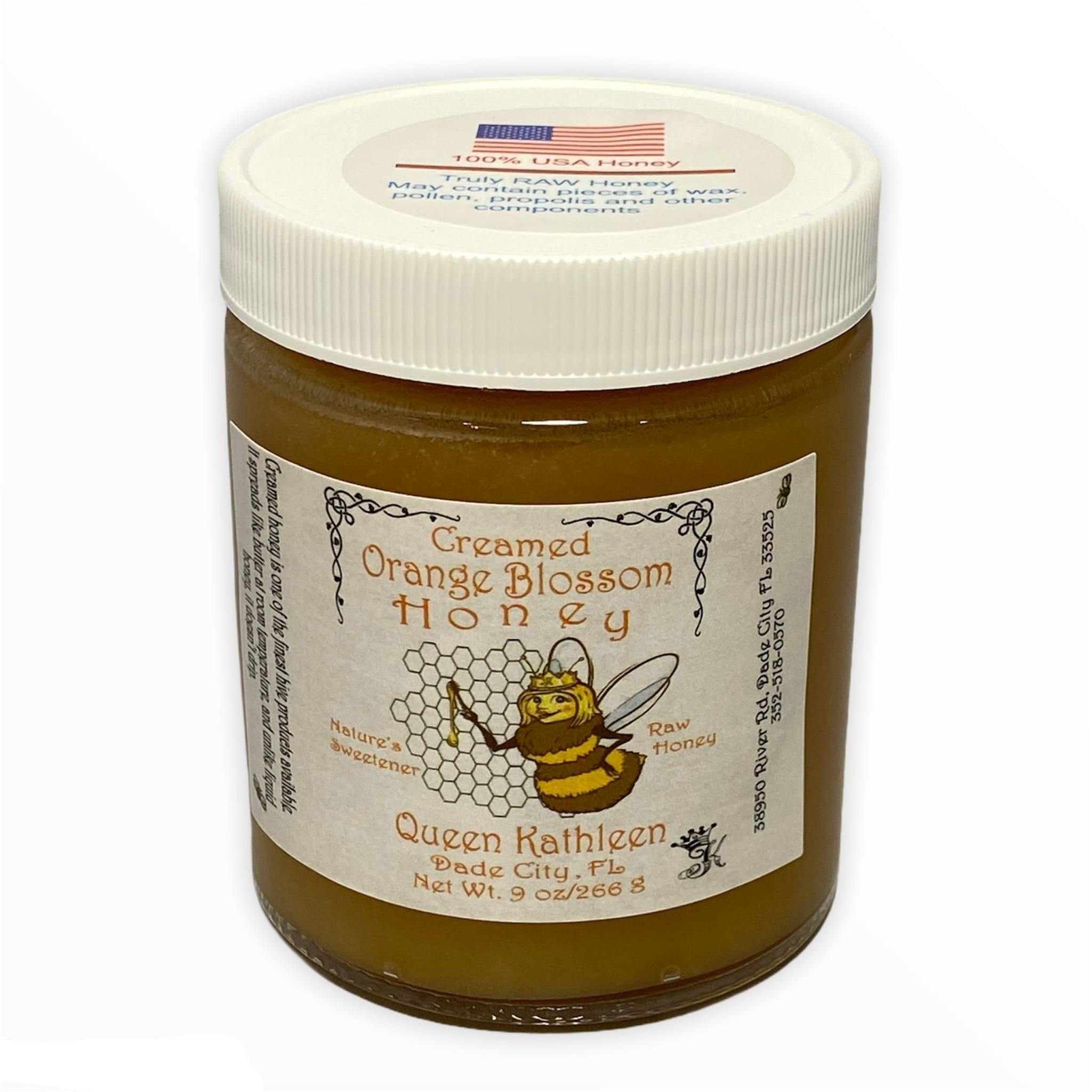 Queen Creamed Orange Blossom Honey 9oz
