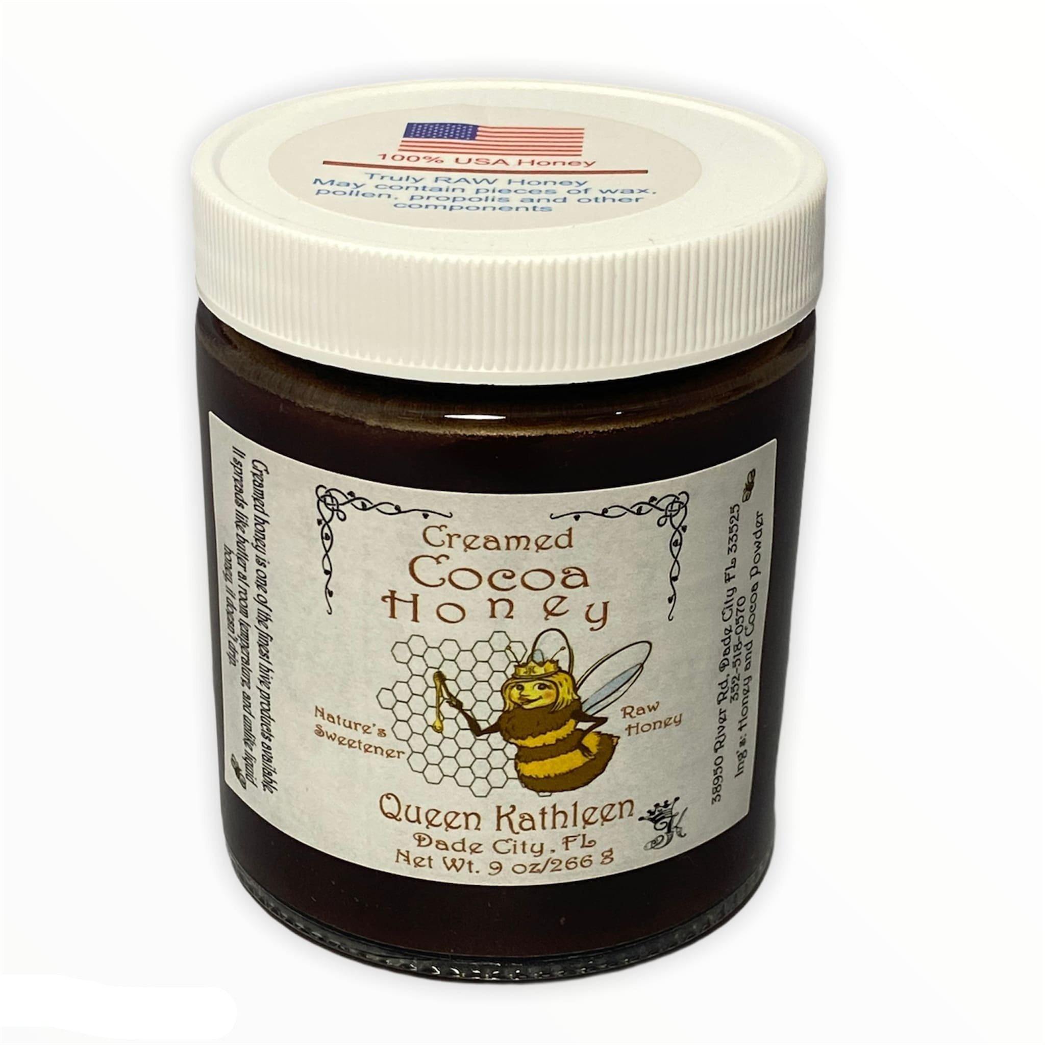 Queen Kathleen Creamed Cocoa Florida Honey Jar 9oz