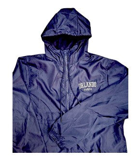 Orlando Adult Full Zipper Hooded Raincoat Navy