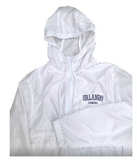 Orlando Adult Full Zipper Hooded Raincoat White