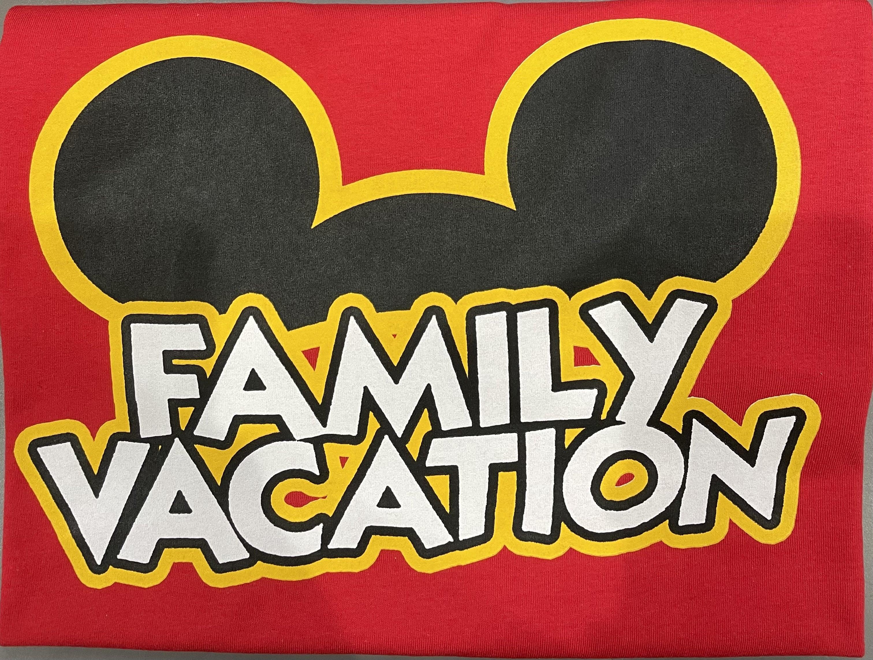 Red T-Shirts Adult family Vacation Mickey