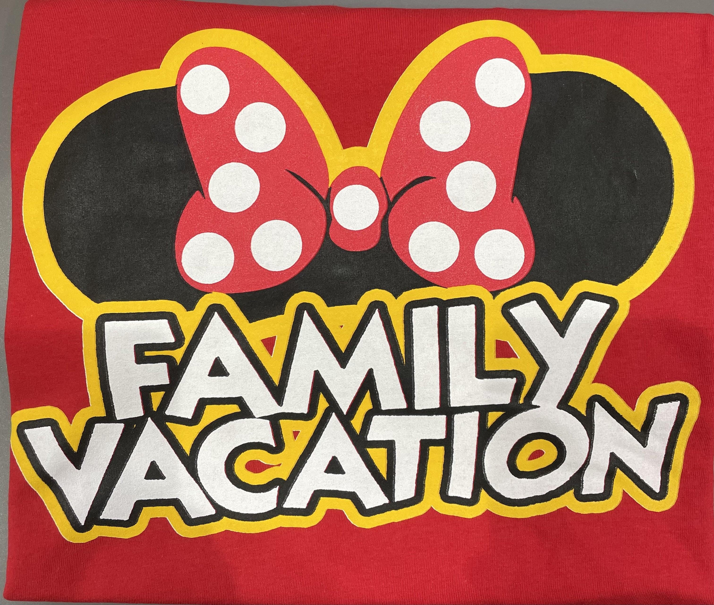 Red T-Shirts Adult family Vacation Minnie