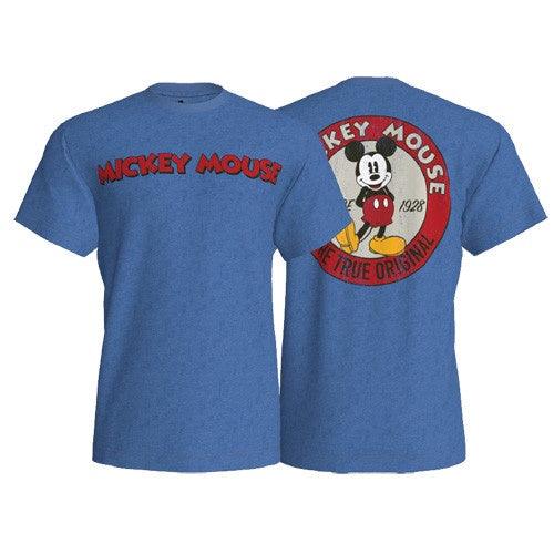 Retro Mickey Mouse Heather Blue Adult Shirt