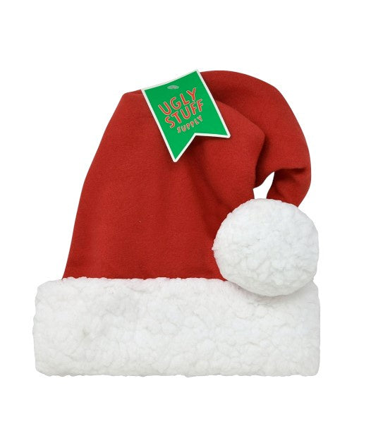 Red Sleep Cap Fleece Christmas Santa Hat