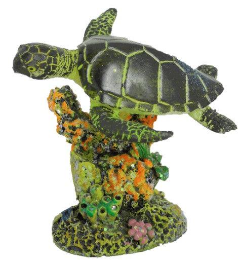 Sea Turtle w/ Coral Figurine 3"