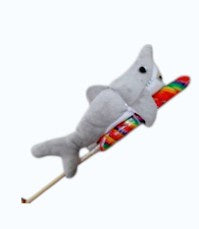 Lollyplush 10" Great White Shark Holding 14'' Rainbow Lollipop