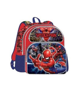 Spiderman 3D 12'' Backpack w/All Over Print Front/Back