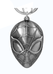 Spider Man Head Pewter Key Ring w/Bag Clip