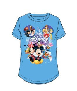 Disney Girls Spectacular Castle Shirt Tail Blue Tee