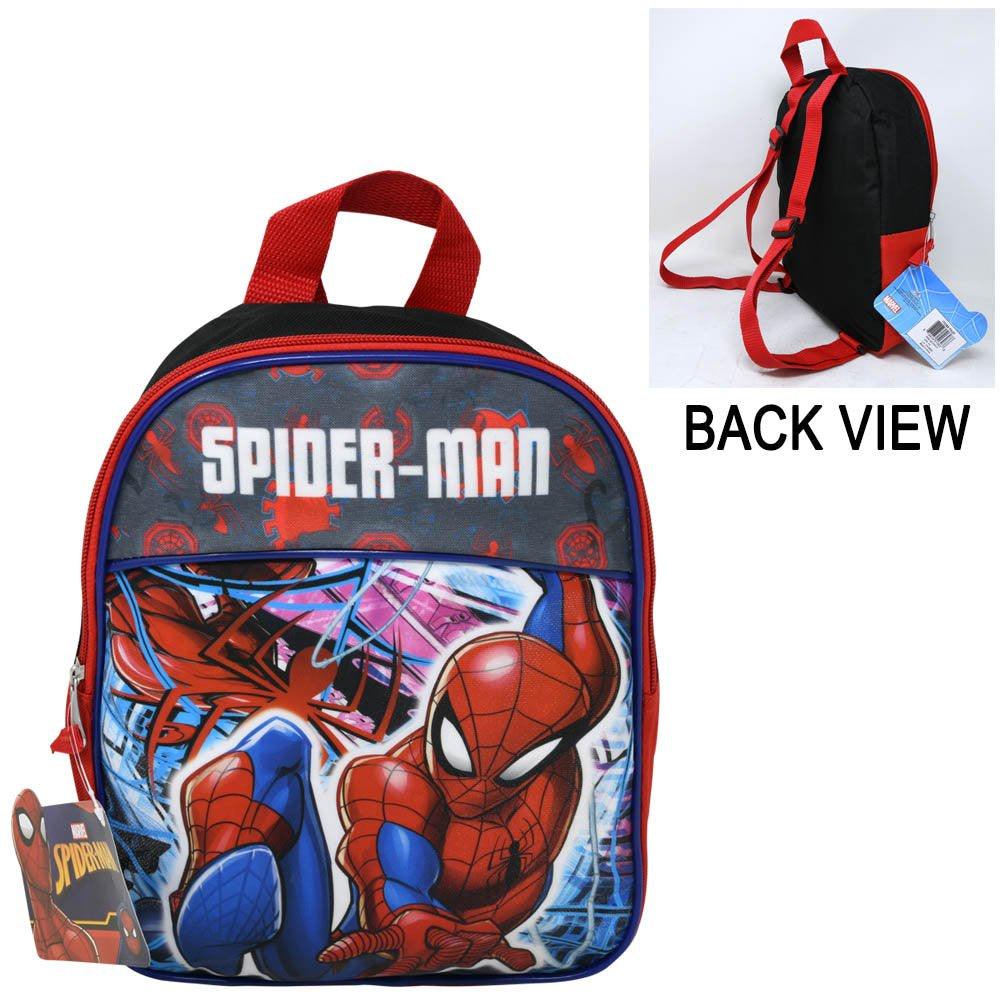 Spider-Man Mini Backpack 11" Black Red Web Slinging Marvel Boys