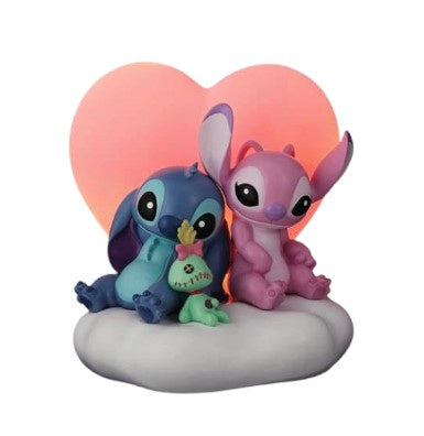 Stitch & Angel In Love Ligh Up Heart Figurine