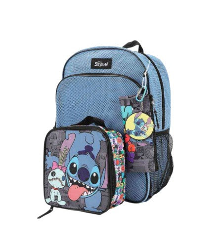 Disney Stitch Mesh 5 pc Youth Backpack Set