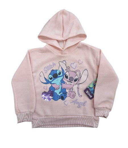 Disney Stitch & Angel Hoodie For Kids - Pink