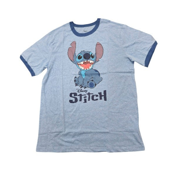 Disney Stitch Ringer Tee Light Blue