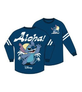 Disney Aloha Stitch Wave Adult Blue Jersey
