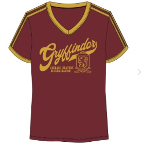 Harry Potter Gryffindor Varsity V Neck Girl Red Tee