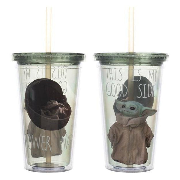 Set Of 3 Baby Yoda Grogu Star Wars Mandalorian Christmas Drinking Glasses  16oz