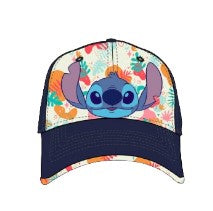 Adult Stitch Blue Floral Baseball Cap