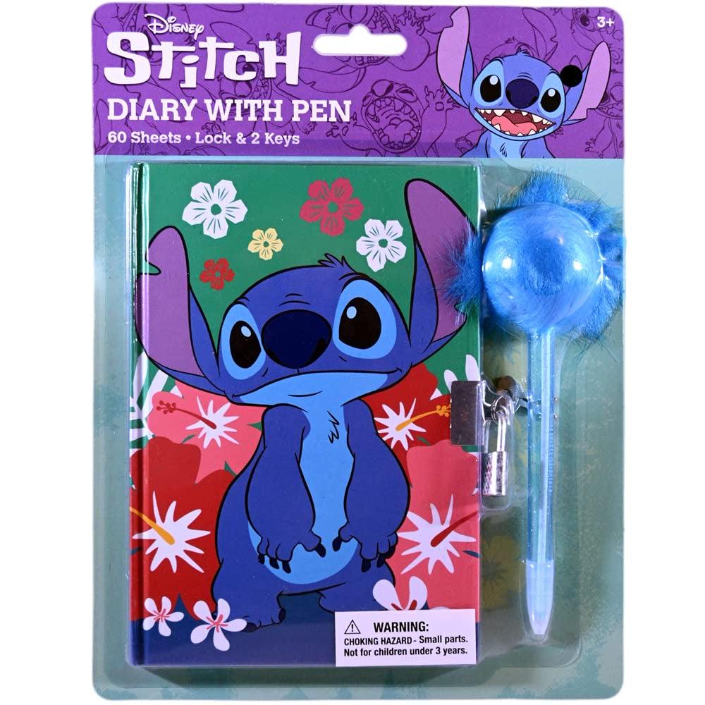 Stitch Diary with Lock & Keys and Pom Pen
